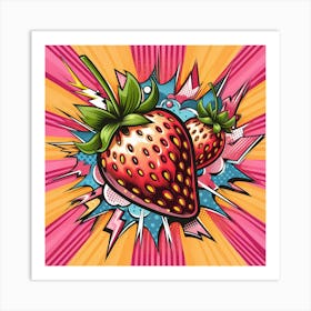 Pop Strawberry 1 Art Print