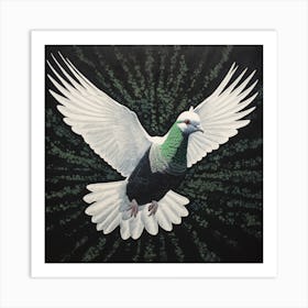 Ohara Koson Inspired Bird Painting Dove 4 Square Art Print