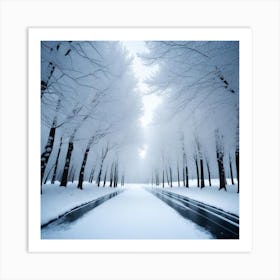 Snowy Road Art Print