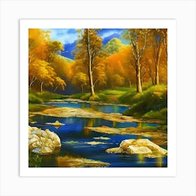 Creek Of Gold 5 Art Print