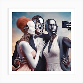 Robots Take Selfies Art Print