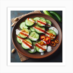 Cucumber Salad On A Plate Art Print