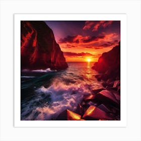 Sunset Over The Ocean 148 Art Print