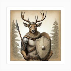 Deer In Armor 3 Art Print