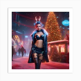 Cyberpunk Christmas Art Print