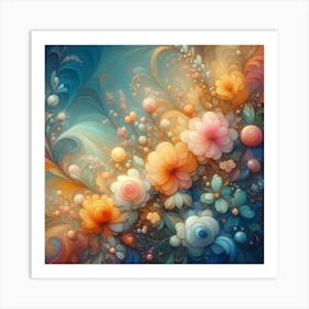 Abstract Floral Painting 14 Art Print