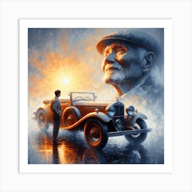 Old Man And The Car 1 Art Print