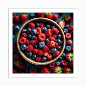 Berries In A Bowl Art Print