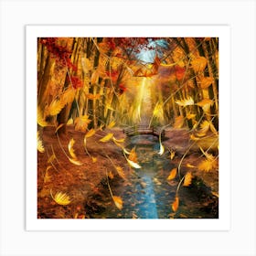 Autumn Leaves In The Forest Art Print