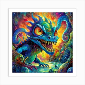 Psychedelic Dragon Art Print