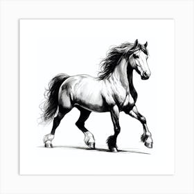 Horse Drawing Art Print