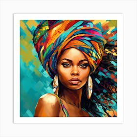 African Woman With Turban 7 Art Print