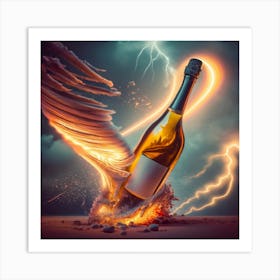 Lightning And A Bottle Of Champagne Art Print