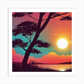 Sunset Painting 13 Art Print