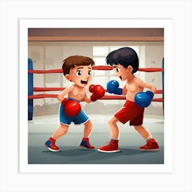 Boxing Match Art Print