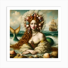 Castaway mermaid Art Print