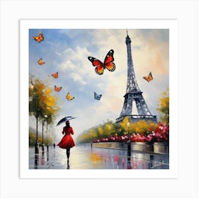 Butterfly In The Rain Art Print