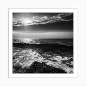 Black And White Seascape 20 Art Print