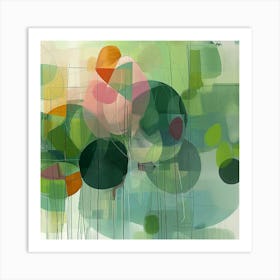 Abstract Green Spheres 3 Art Print