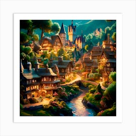 Fairytale Village 1 Art Print