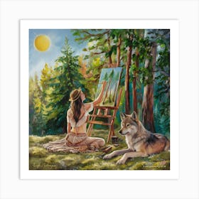 Wolf Painting 1 Art Print