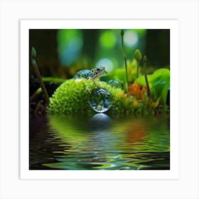 Firefly Intricate, Scene, Drop, Water, Magnified, Ecosystem, Miniature, Tropical, Forest, Frog, Gree (11) Art Print