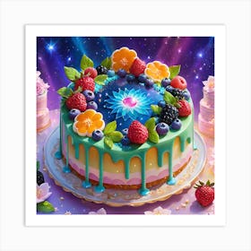 Cake With Berries And Stars Art Print