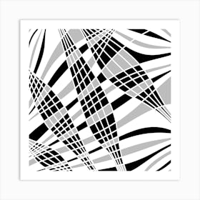 Abstract Black And White Pattern 9 Art Print