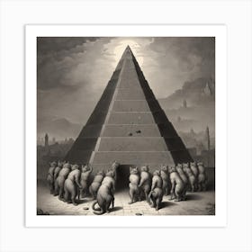 Pyramid Of Cats Art Print