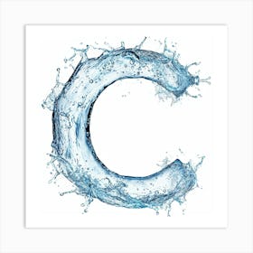 Water Splash Letter C Art Print