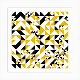 Geometric Pattern In Yellow And Black Art Print