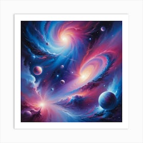 Galaxy Painting Paintings Art Print 1 Art Print