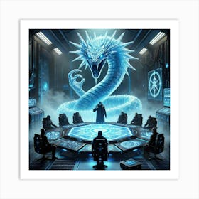 A Sci Fi Themed Scene Showcasing The Yin Ice Serpe Strategic Alliances Art Print