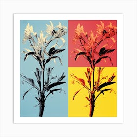 Andy Warhol Style Pop Art Flowers Kangaroo Paw 2 Square Art Print