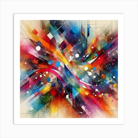 Colorful splashes, Abstract 1 Art Print