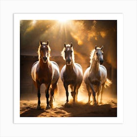 Horses In The Sun 1 Art Print