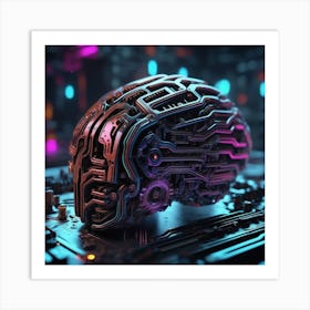 Cyborg Brain 22 Art Print