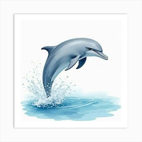 Dolphin Jumping 1 Art Print