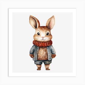 Watercolor Bunny Art Print