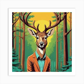 Deer In The Forest 8 Art Print