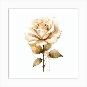 Watercolor Rose 1 Art Print