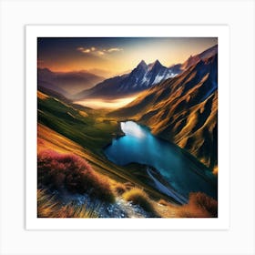 Sunrise In The Mountains 12 Art Print