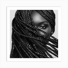 Black Woman With Braids Art Print