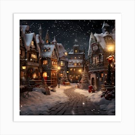 Flickering Frosty Festivity Art Print