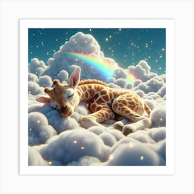 Sleeping Giraffe Art Print