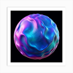 Abstract Blue And Pink Sphere Art Print