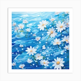 Daisies In The Water 3 Art Print