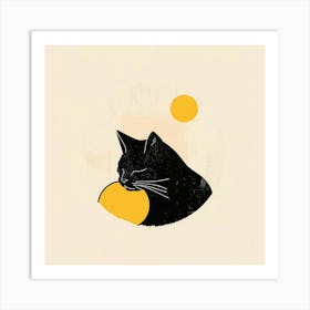 Cat With A Ball Art Print