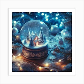 Snow Globe With Christmas Tree Art Print