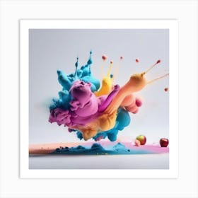 Colorful Paint Splash Art Print